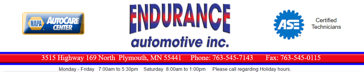 Endurance Automotive, Inc., Minneapolis MN, 55441, Automotive repair, Truck Repair, Brake Repair, Maintenance & Electrical Diagnostic, Engine Repair, Tires, Transmission Repair and Repair