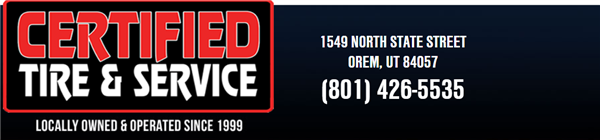 Certified Tire &amp; Service, Orem UT, 84057, Auto Repair, Tire and Alignment Service, Brake Service, Routine Maintenance, Advanced Diagnostics and Engine Repair