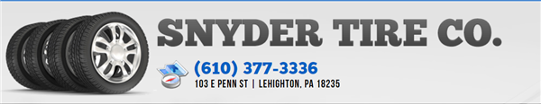 Snyder Tire Inc, Lehighton PA, 18235, Alignment Service, State Inspection, Wheel and Tire Service and Auto Repair