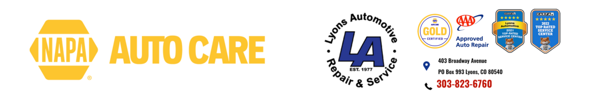 Lyons Automotive, Lyons CO, 80540, Auto Repair, Tire and Alignment Service, Brake Service, Routine Maintenance, Advanced Diagnostics and Engine Repair
